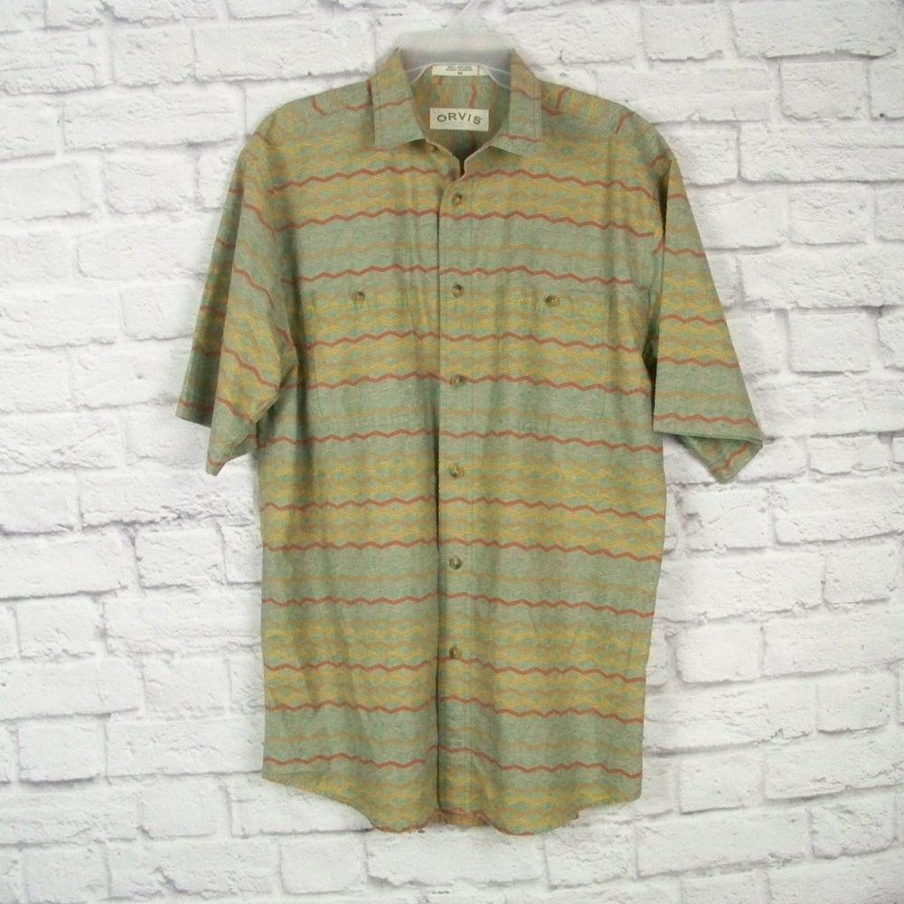 Orvis Short Sleeve Shirt ZigZag Pattern - Medium